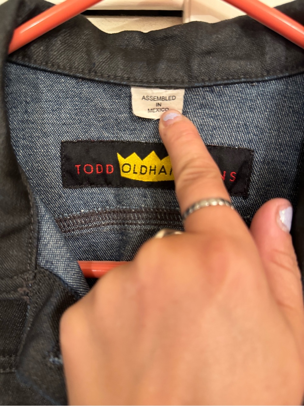 Todd Oldham Black Denim Jean Jacket with Silver Buttons - Picture 4 of 7